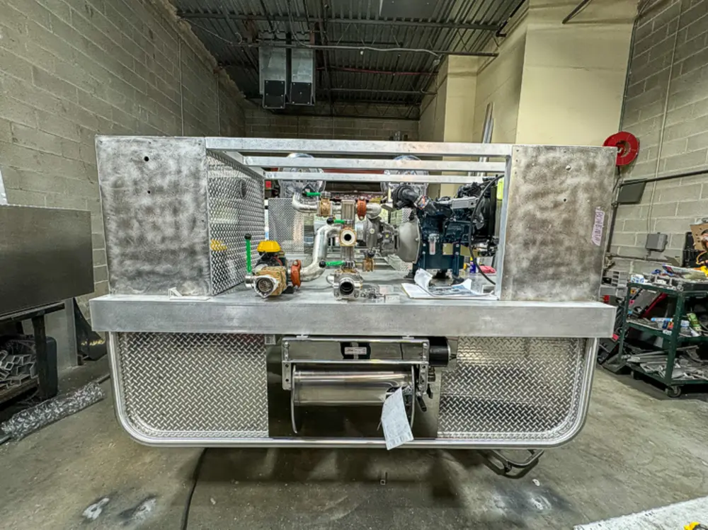 Open compartment interior during fabrication, photo 154 of 303.